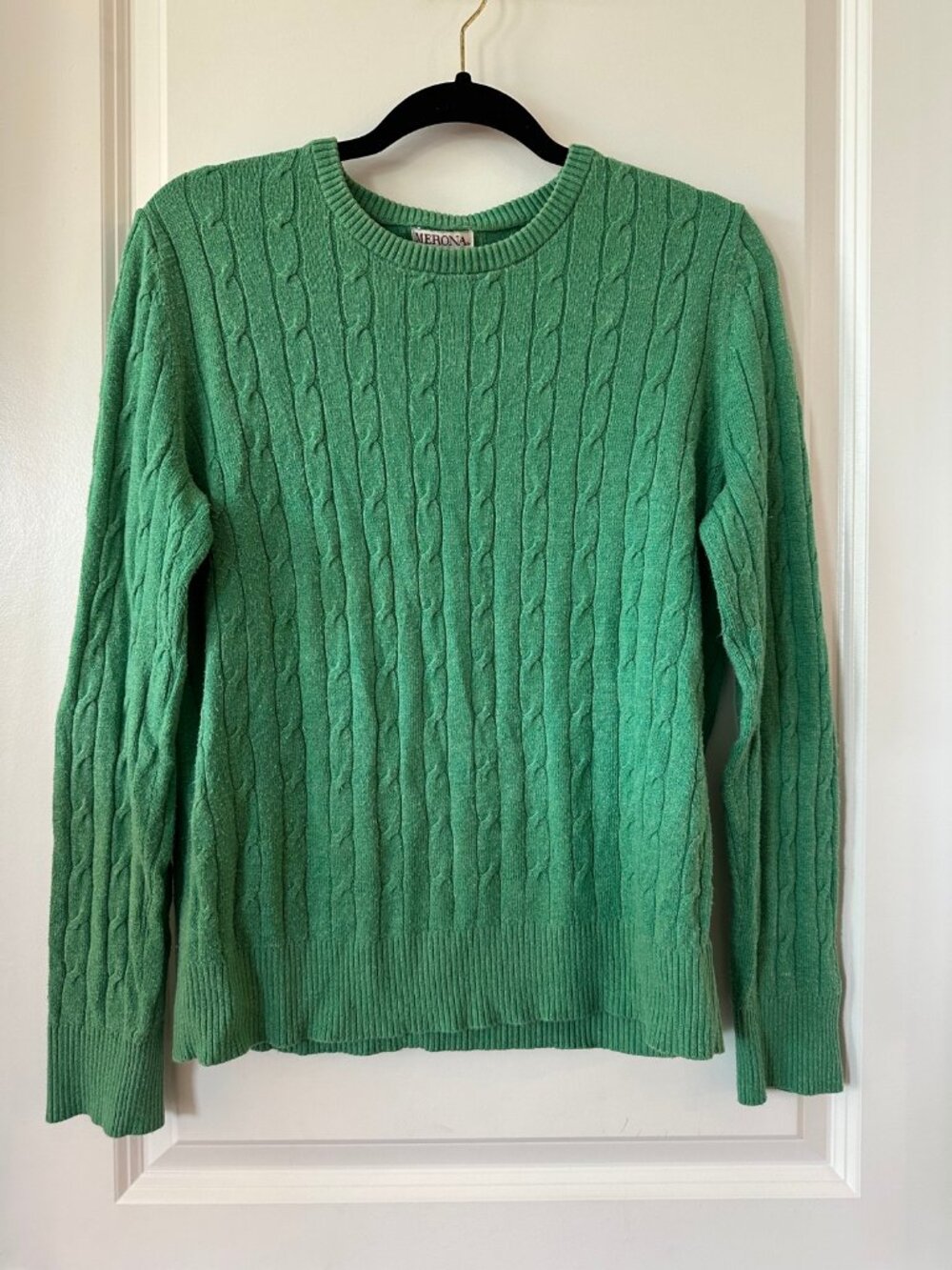 Merona Green Cable Knit Sweater Size L